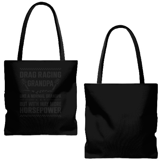 Drag Racing Race Car Grandpa Tote Bags (AOP)