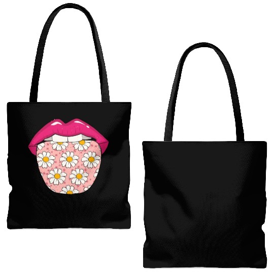 Daisy Gardening Tongue Tote Bags (AOP)