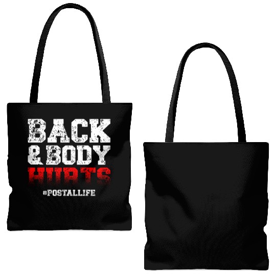 Back And Body Hurts Mailman Mail Postal Worker Tote Bags (AOP)