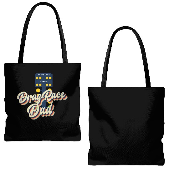 Drag Racing Race Car Dad Retro Tote Bags (AOP)