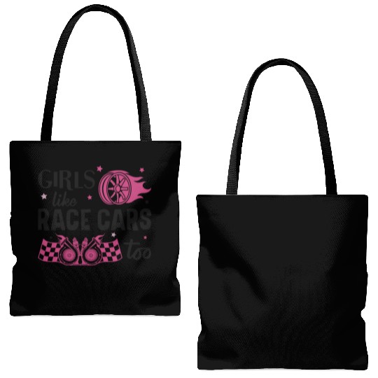 Drag Racing Race Car Girl Girls Tote Bags (AOP)