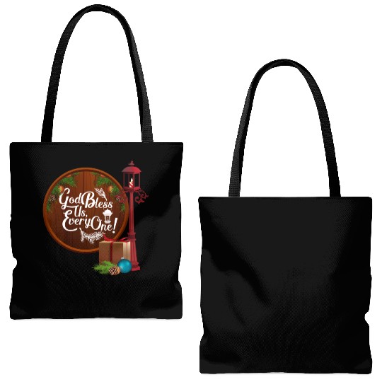 A Christmas Carol Charles Dickens God Bless Us Eve Tote Bags (AOP)