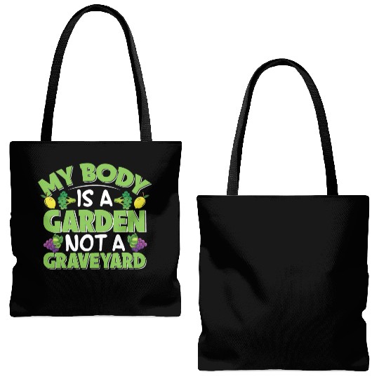 My Body Is A Garden, Not A Graveyard Tote Bags (AOP)