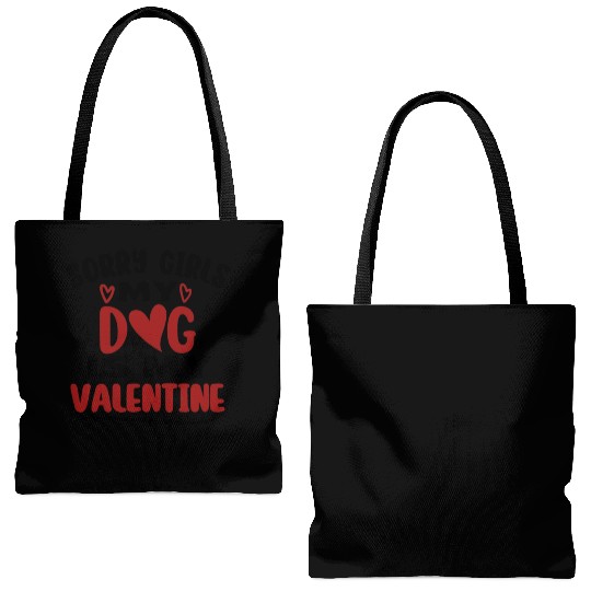 Funny Valentine Day Couple Tote Bags (AOP) Sorry Girls My Do