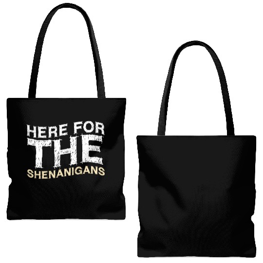Shamrock Here For The Shenanigans Saint Patricks Tote Bags (AOP)