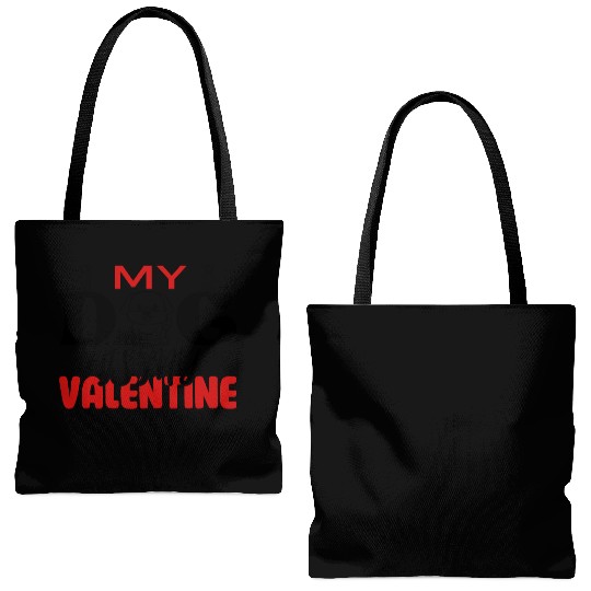 My Dog IS My Valentine Tote Bags (AOP) Desing