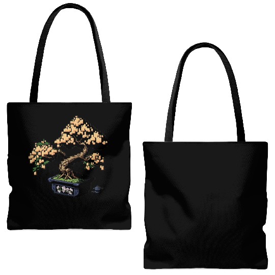 8 Bit Bonsai Tree Tote Bags (AOP)