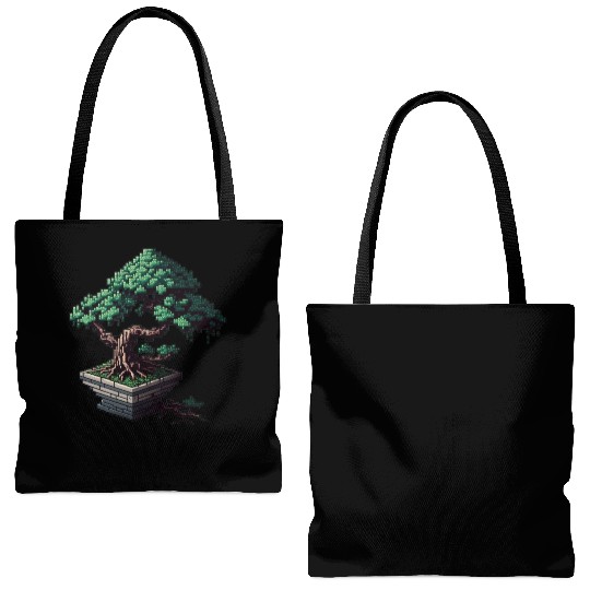 8 Bit Bonsai Tree Tote Bags (AOP)
