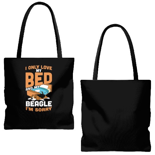 I Only Love My Bed And My Beagle Tote Bags (AOP)