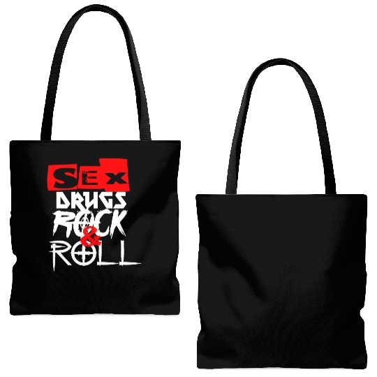 sx and drugs and Rock and Roll Tote Bags (AOP)