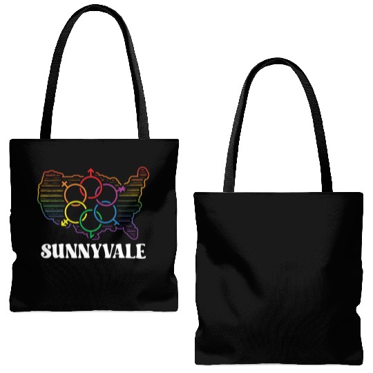 Sunnyvale Pride Month Pride Flag LGBT Community LG Tote Bags (AOP)