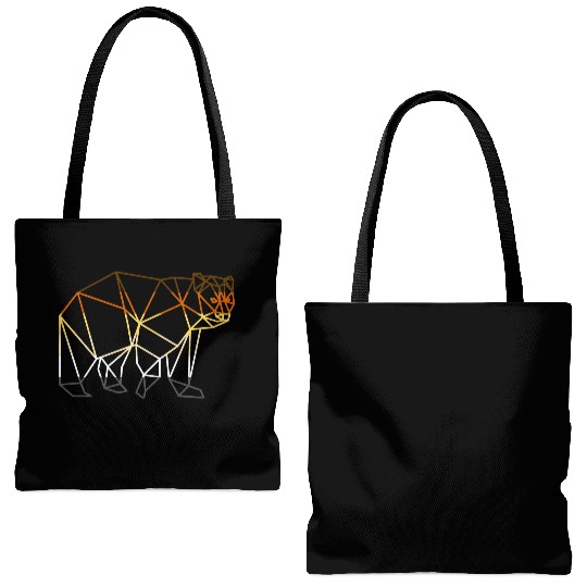LGBT Bear Tote Bags (AOP), LGBT bear Geometric Bear Pride,