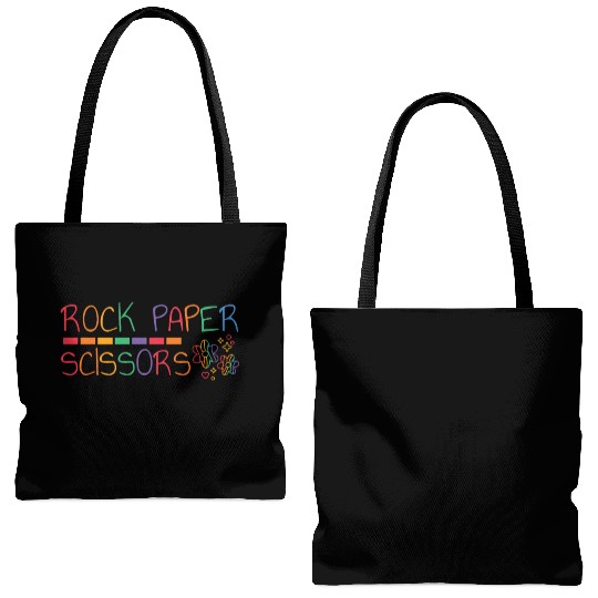 Rock Paper Scissors LGBT Lesbian Funny Quote Pride Tote Bags (AOP)