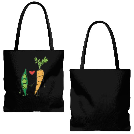 womens carrot and peas v neck Tote Bags (AOP)