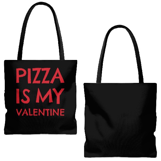Pizza Is My Valentine Tote Bags (AOP) Funny Anti Valentines Sh