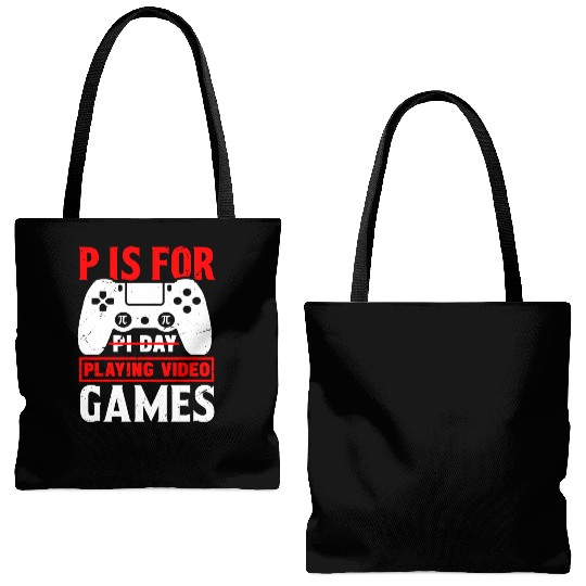 Funny Pi Day Tote Bags (AOP) Math Pi Day 3 14 Video Games