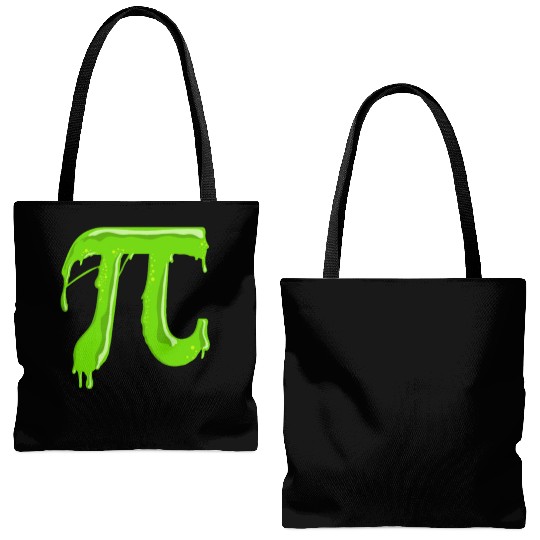 Green Slimy Pi - Funny Pi Day Math Teacher Tote Bags (AOP)