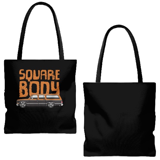 square Burnt Orange Tote Bags (AOP)