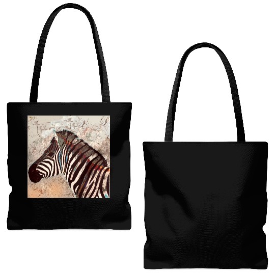 Zebra with neon colors Tote Bags (AOP)