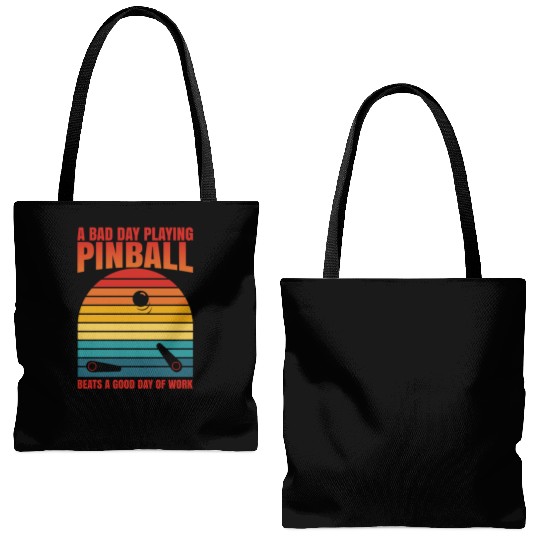 Retro Pinball Beats Work Arcade Machine Tote Bags (AOP)