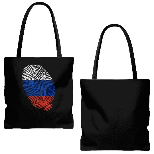Russian flag fingerprints Tote Bags (AOP)