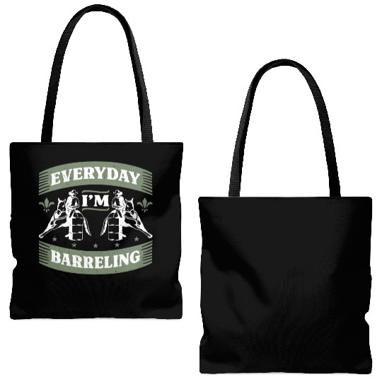 Barrel Racing Everyday I'm Barreling Barrel Race Tote Bags (AOP)