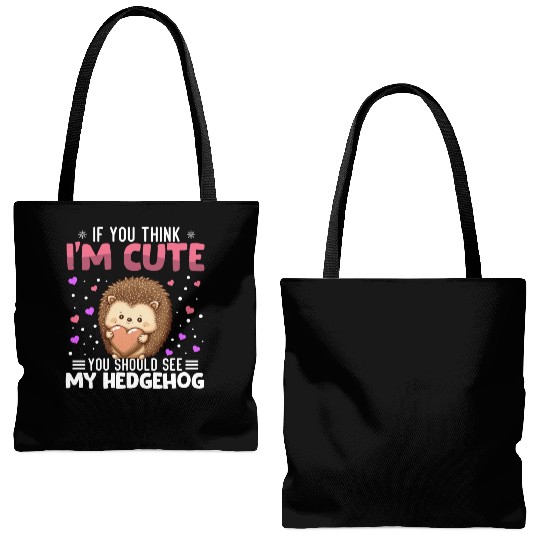 Hedgehog Heart Valentine's Day Animal For Womens Tote Bags (AOP)