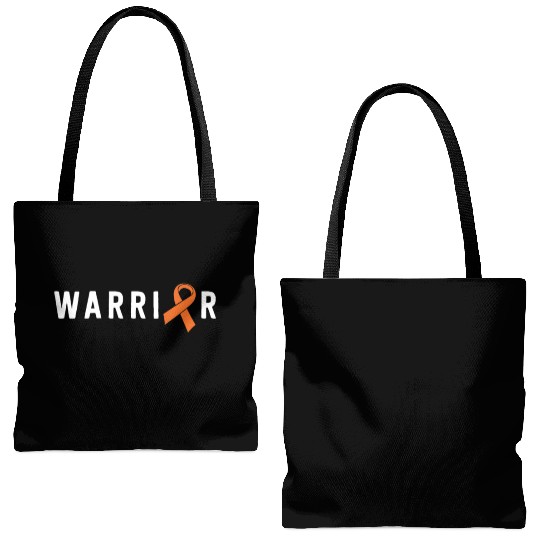 Leukemia Warrior Lymphoma Cancer Orange Ribbon Tote Bags (AOP)