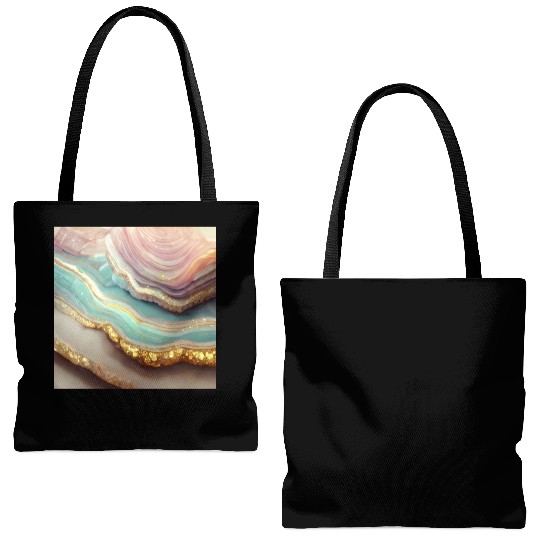 Pastel Agate Geode Stone Tote Bags (AOP)