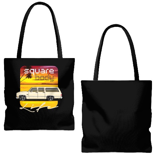 square Santa Fe Tan Tote Bags (AOP)