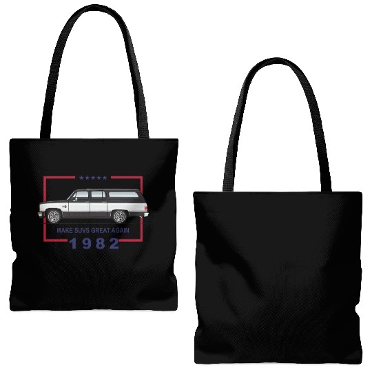 1982 Midnight Black Tote Bags (AOP)