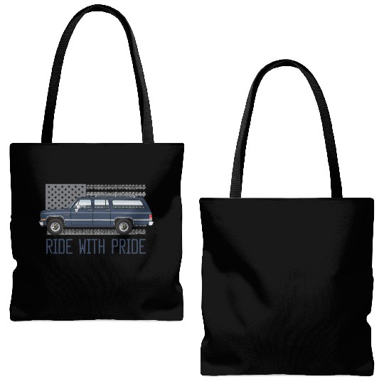 ride Midnight Blue Tote Bags (AOP)