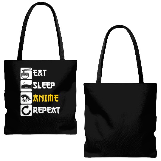 Eat Sleep Anime Repeat | Manga Japan Saying Cospla Tote Bags (AOP)