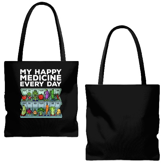 My Happy Medicine Every Day Vegetable Dose Daily Tote Bags (AOP)