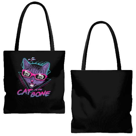 Vaporwave Cat Streetwear Tote Bags (AOP)