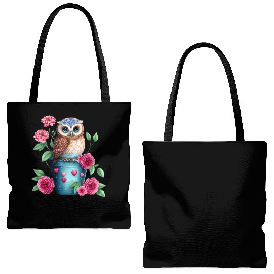Owl Animal Cute Wild Bird Zoo Forest Nature Child Tote Bags (AOP)