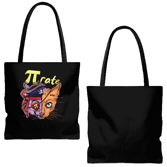 Pi Pirate Cat Math Holiday Mathematics Pi Day Tote Bags (AOP)