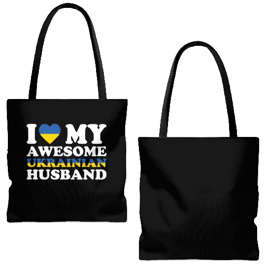 I Love My Awesome ukrainian Husband Funny Gift Tote Bags (AOP)