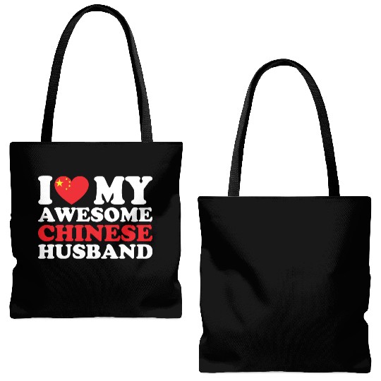 I Love My Awesome Chinese Husband Funny Gift Tote Bags (AOP)