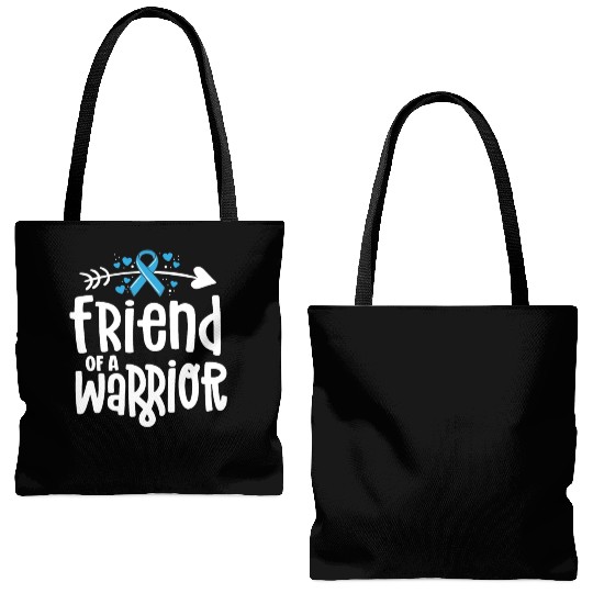 Friend Of A Warrior Support Team Prostate Cancer Tote Bags (AOP)