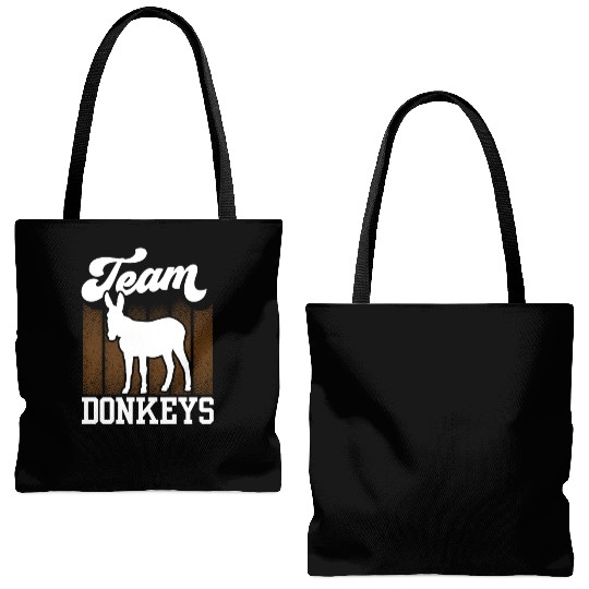 Team Donkeys Farm Animal Donkey Lover Tote Bags (AOP)