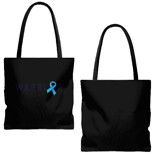 Prostate Cancer Warrior Light Blue Ribbon Dad Tote Bags (AOP)