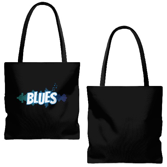 Blues Music Genre Trumpet Jazz Tote Bags (AOP)