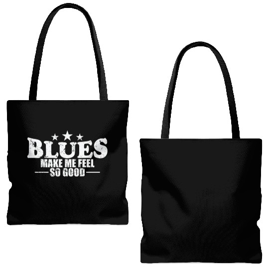 Blues make me feel so good Music Trumpet Tote Bags (AOP)