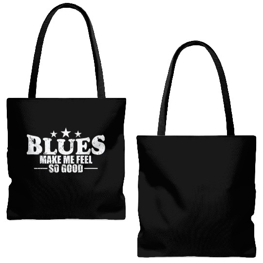 Blues make me feel so good Music Trumpet Tote Bags (AOP)