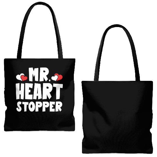 Mr Heart Stopper Funny Boyfriend Valentine's Day Tote Bags (AOP)
