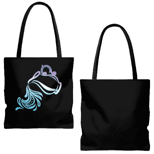 Aquarius Zodiac Air Sign Water Bearer Logo Tote Bags (AOP)
