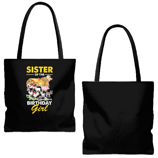 Sister From The Birthday Girl Girl Farm Many Tote Bags (AOP)