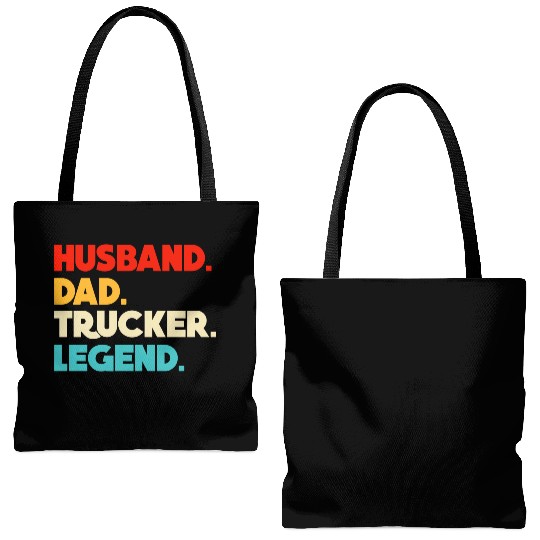 Husband Dad Trucker Legend Tote Bags (AOP)