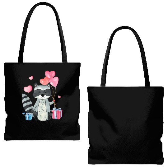 Raccoon Valentine Gift Raccoon Owner Trash Panda Tote Bags (AOP)